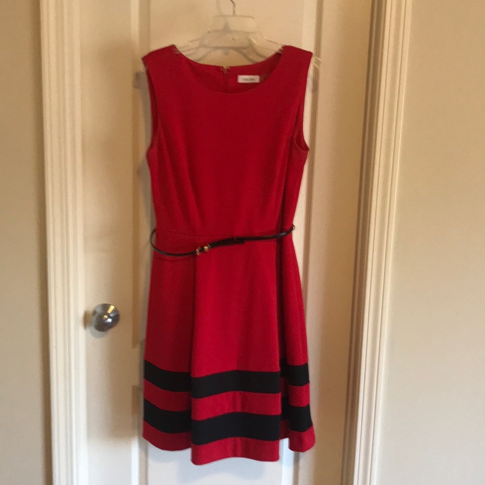 Calvin Klein red dress 12